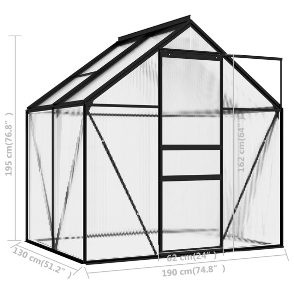 Seră Antracit Aluminiu 2.47m² - Livrare Gratuită Seră Antracit Aluminiu 2.47m² - Livrare Gratuită