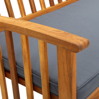 Bancă Grădină Lemn Acacia cu Pernă - Livrare Gratuită