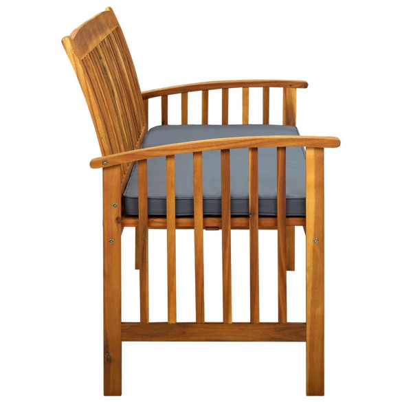 Bancă grădină lemn acacia cu pernă - 147 cm - Livrare gratuită