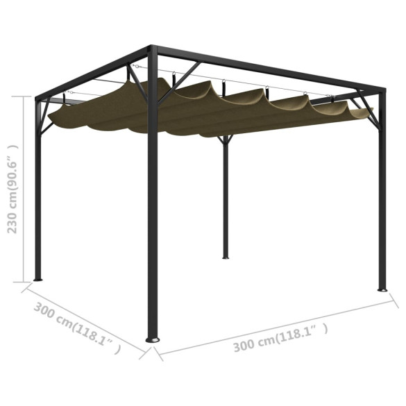 Pavilion Grădină Retractabil 3x3m - Acoperiș Protectie UV