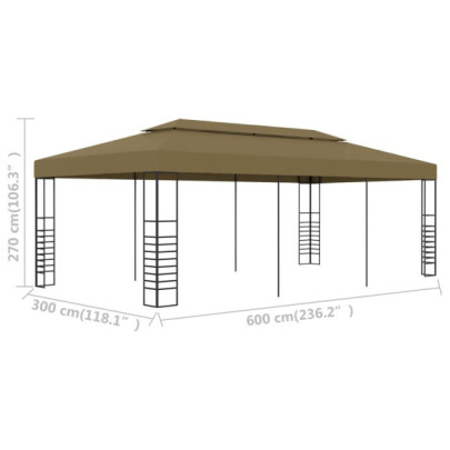 Pavilion Grădină 6x3m Gri Taupe - Cort Exterior UV