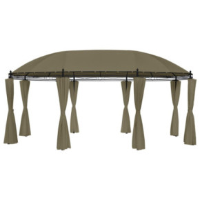 Pavilion Grădină cu Perdele Gri Taupe 520x349cm - Livrare Gratuită