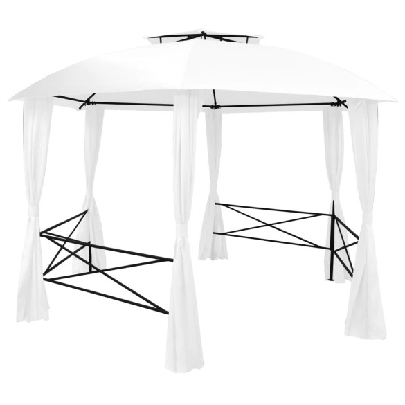 Pavilion Grădină cu Perdele Alb - 360x312 cm