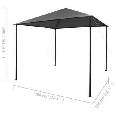 Pavilion Antracit 3x3m - Cort exterior rezistent la apă și UV