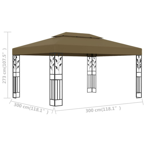 Pavilion Grădină 3x4m Acoperiș Dublu - Livrare Gratuită
