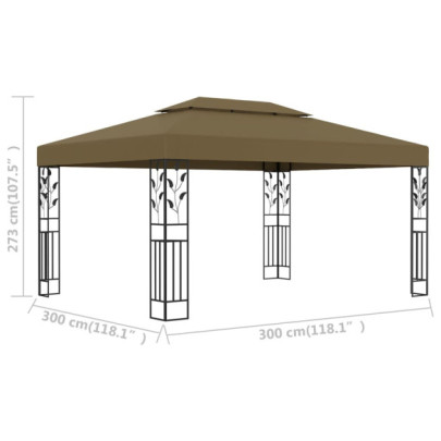 Pavilion Grădină 3x4m Acoperiș Dublu - Livrare Gratuită
