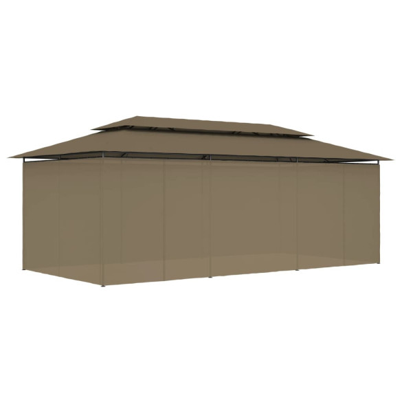 Pavilion cu Perdele Gri Taupe 6x3m - Protectie UV | Livrare Gratuita