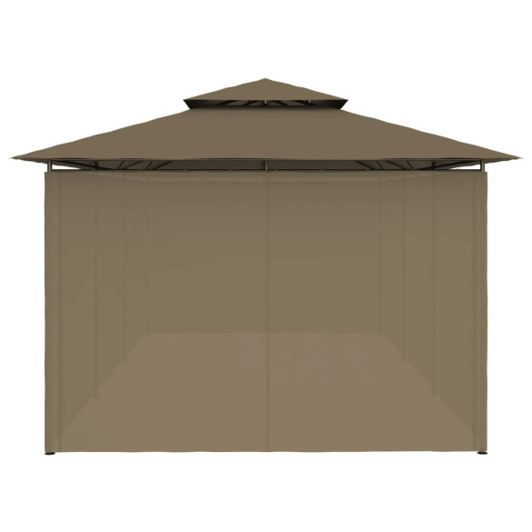 Pavilion cu Perdele Gri Taupe 6x3m - Protectie UV | Livrare Gratuita
