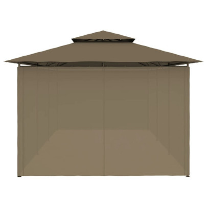 Pavilion cu Perdele Gri Taupe 6x3m - Protectie UV | Livrare Gratuita