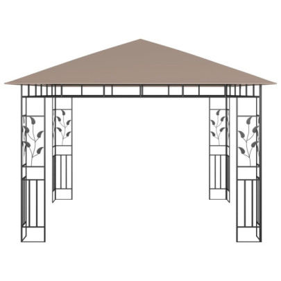 Pavilion cu Plasă Anti-Țânțari 3x3m - Gri Taupe - Livrare Gratuită