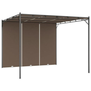 Pavilion Grădină 3x3m cu Perdea Laterală - Gri Taupe 2