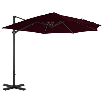 Umbrelă Consolă Grădină Roșie - Aluminiu - 300 cm