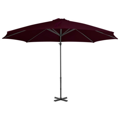 Umbrelă Consolă Grădină Roșie - Aluminiu - 300 cm
