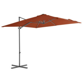 Umbrelă Grădină Consolă Cărămizie 250x250 cm | Oțel Rezistent
