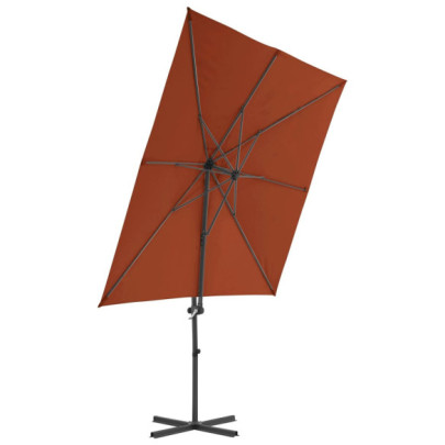 Umbrelă Grădină Consolă Cărămizie 250x250 cm | Oțel Rezistent