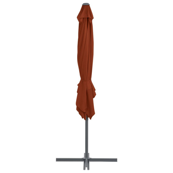 Umbrelă Grădină Consolă Cărămizie 250x250 cm | Oțel Rezistent