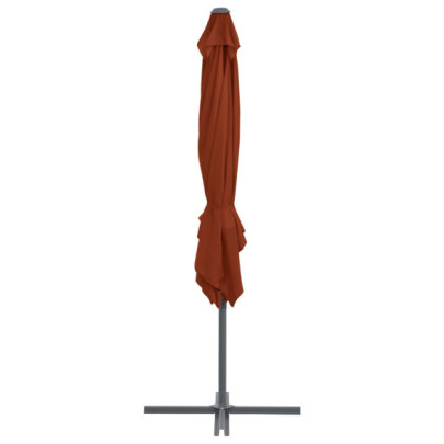 Umbrelă Grădină Consolă Cărămizie 250x250 cm | Oțel Rezistent