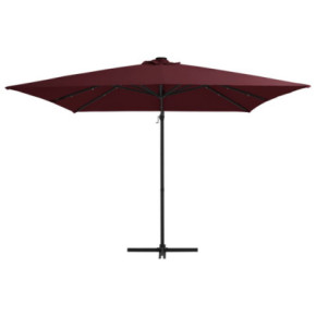 Umbrelă Grădină cu LED-uri Roșu Bordo 250x250 cm - Consolă 2