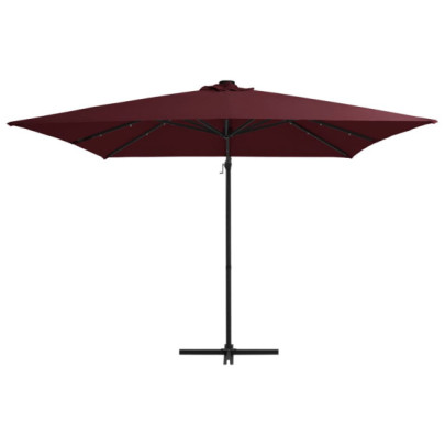 Umbrelă Grădină cu LED-uri Roșu Bordo 250x250 cm - Consolă