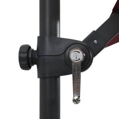 Umbrelă Grădină cu LED-uri Roșu Bordo 250x250 cm - Consolă