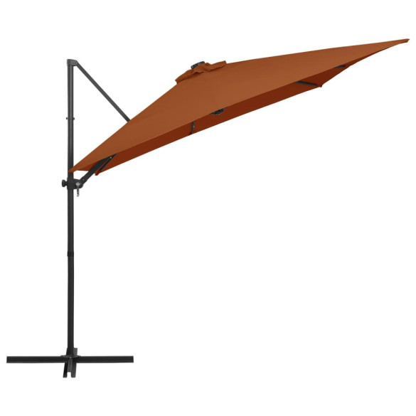 Umbrelă Grădină cu LED-uri Solar | 250x250 cm | Cărămiziu