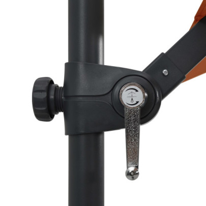 Umbrelă Grădină cu LED-uri Solar | 250x250 cm | Cărămiziu