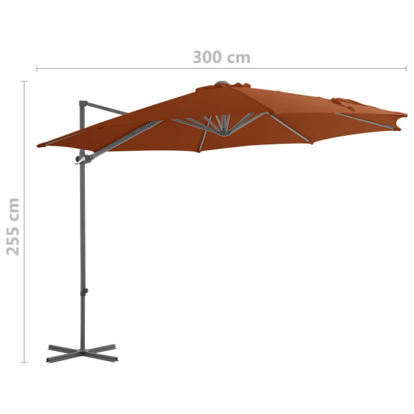 Umbrelă Consolă Grădină 300 cm - Oțel Cărămiziu
