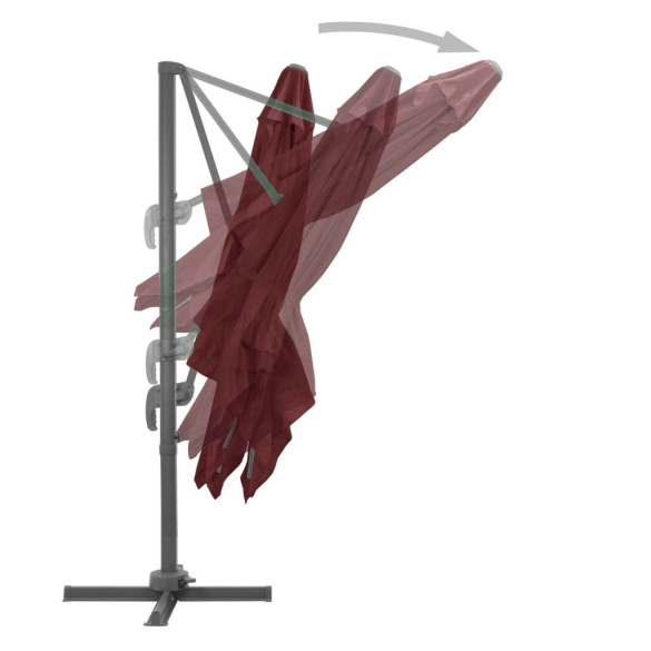 Umbrelă suspendată bordo 400x300 cm | Livrare gratuită Umbrelă suspendată bordo 400x300 cm | Livrare gratuită