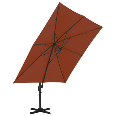 Umbrelă suspendată cărămizie 300x300 cm | Livrare gratuită