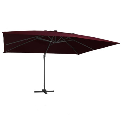 Umbrelă Grădină cu LED-uri Roșu Bordo 400x300cm