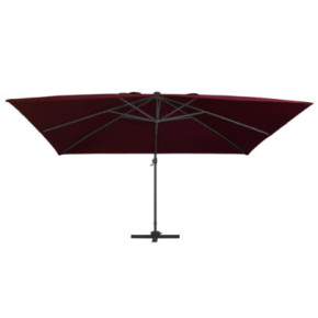 Umbrelă Grădină cu LED-uri Roșu Bordo 400x300cm 2