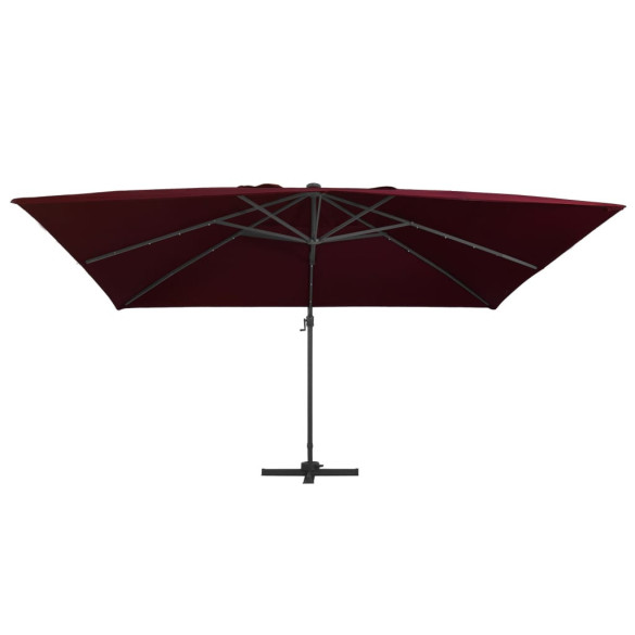 Umbrelă Grădină cu LED-uri Roșu Bordo 400x300cm