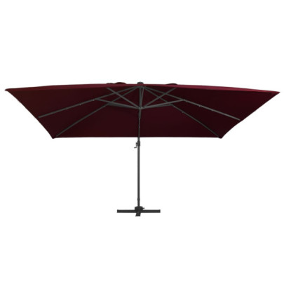 Umbrelă Grădină cu LED-uri Roșu Bordo 400x300cm