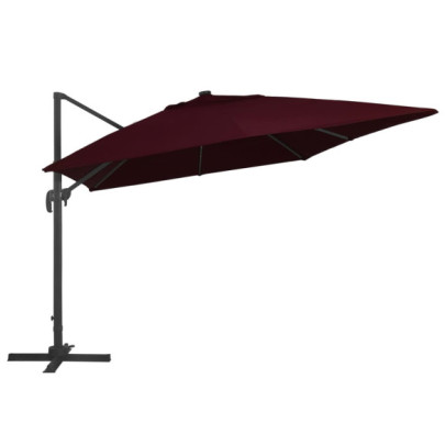 Umbrelă Grădină cu LED-uri Roșu Bordo 400x300cm