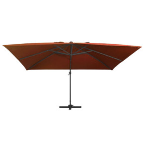 Umbrelă Grădină cu LED-uri Solar | Cărămiziu 400x300cm 2
