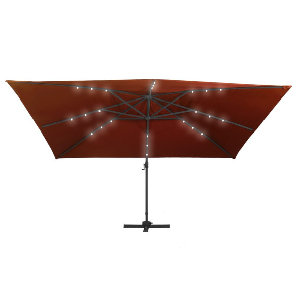 Umbrelă Grădină cu LED-uri Solar | Cărămiziu 400x300cm