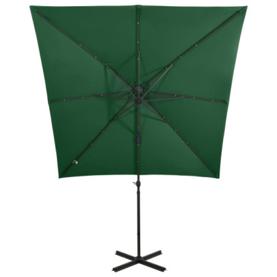 Umbrelă Grădină LED Solar - Verde 250 cm | Livrare Gratuită
