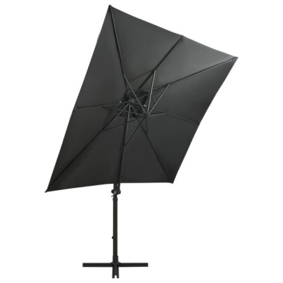 Umbrelă Consolă cu LED Antracit 250cm | Livrare Gratuită