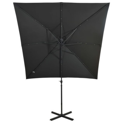 Umbrelă Consolă cu LED Antracit 250cm | Livrare Gratuită