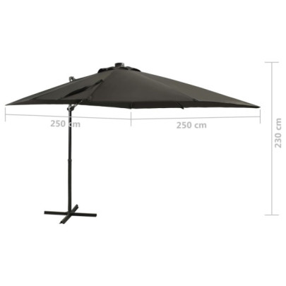 Umbrelă Consolă cu LED Antracit 250cm | Livrare Gratuită