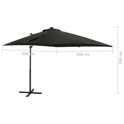 Umbrelă Consolă cu LED-uri Solar 250cm | Livrare Gratuită