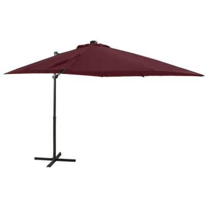 Umbrelă Consolă cu LED-uri - Roșu Bordo 250cm | Livrare Gratuită