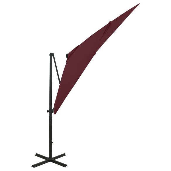Umbrelă Consolă cu LED-uri - Roșu Bordo 250cm | Livrare Gratuită Umbrelă Consolă cu LED-uri - Roșu Bordo 250cm | Livrare Gratuită