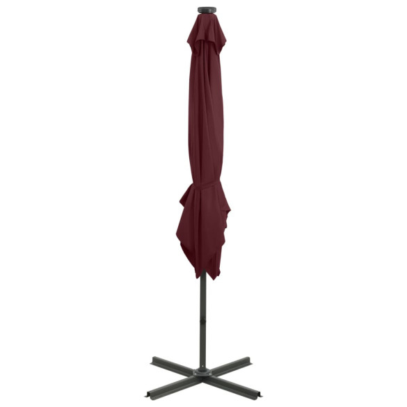 Umbrelă Consolă cu LED-uri - Roșu Bordo 250cm | Livrare Gratuită Umbrelă Consolă cu LED-uri - Roșu Bordo 250cm | Livrare Gratuită