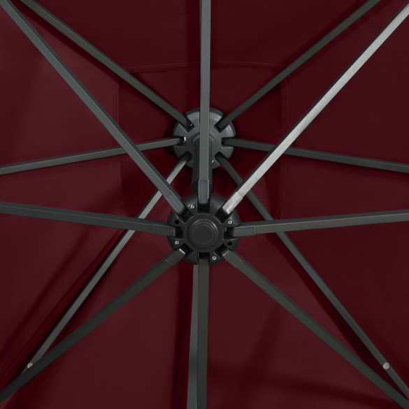 Umbrelă Consolă cu LED-uri - Roșu Bordo 250cm | Livrare Gratuită Umbrelă Consolă cu LED-uri - Roșu Bordo 250cm | Livrare Gratuită