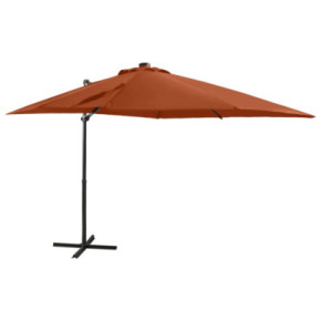 Umbrelă Grădină cu LED-uri și Consolă - 250 cm - Cărămiziu