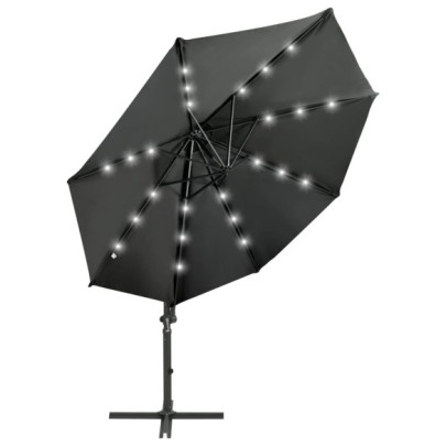 Umbrelă Consolă cu LED 300 cm Antracit | Livrare Gratuită