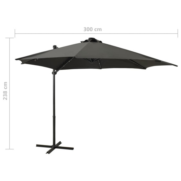 Umbrelă Consolă cu LED 300 cm Antracit | Livrare Gratuită