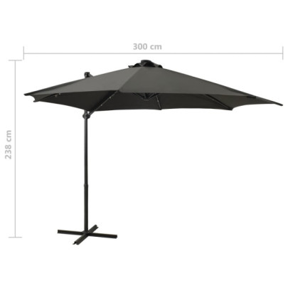 Umbrelă Consolă cu LED 300 cm Antracit | Livrare Gratuită