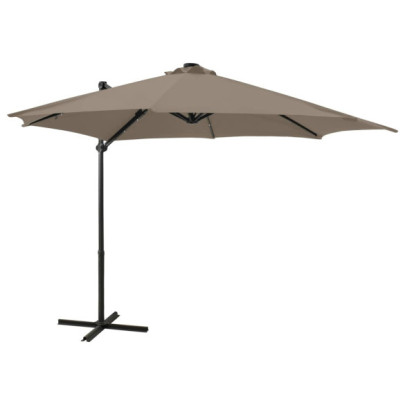 Umbrelă consolă LED taupe 300 cm | Livrare gratuită